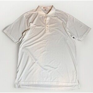 Peter Millar Summer Comfort Polo Shirt Mens L White Short Sleeve Golf